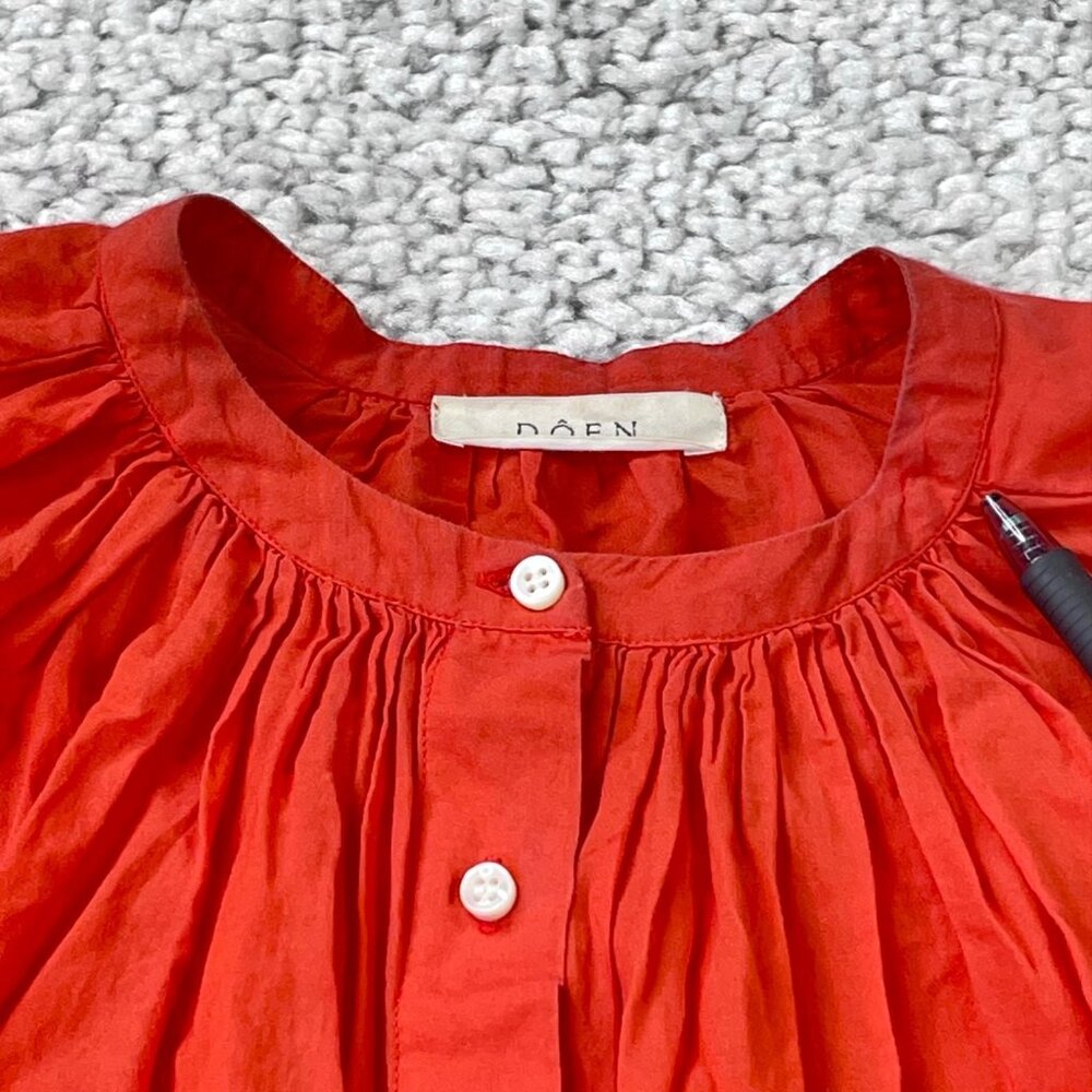 Doen The Jane Blouse Orange Red Scarlett - Picture 6 of 11